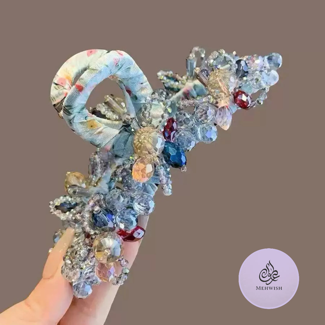 Crystal Flower Hair Claw
