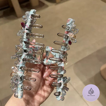 Crystal Flower Hair Claw
